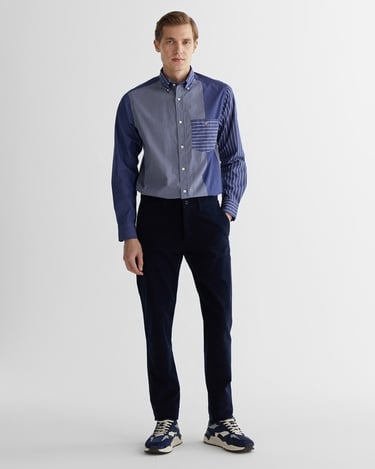  GANT Erkek Lacivert Regular Fit Çizgili Gömlek