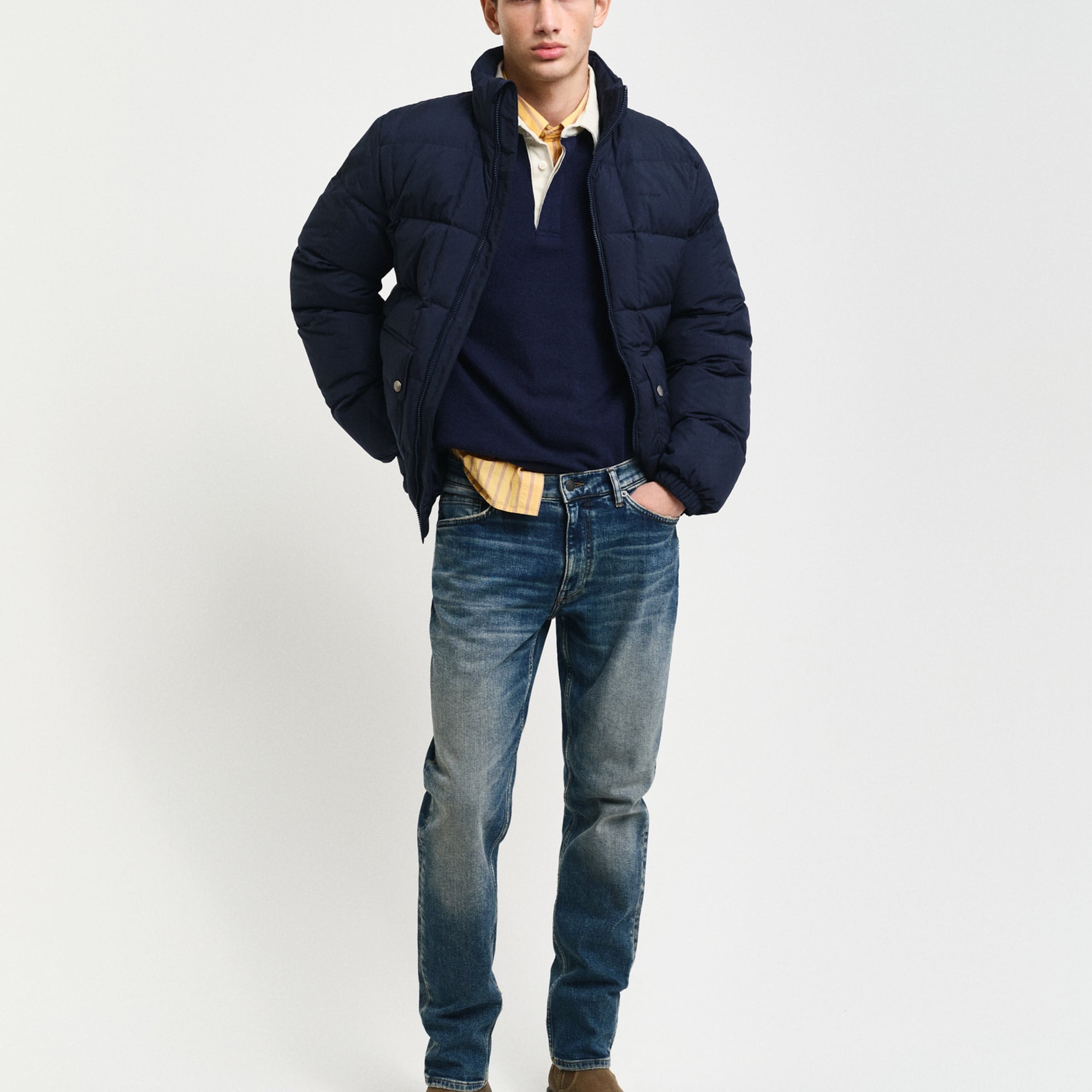 GANT Erkek Lacivert Dik Yaka Kaz Tüyü Mont