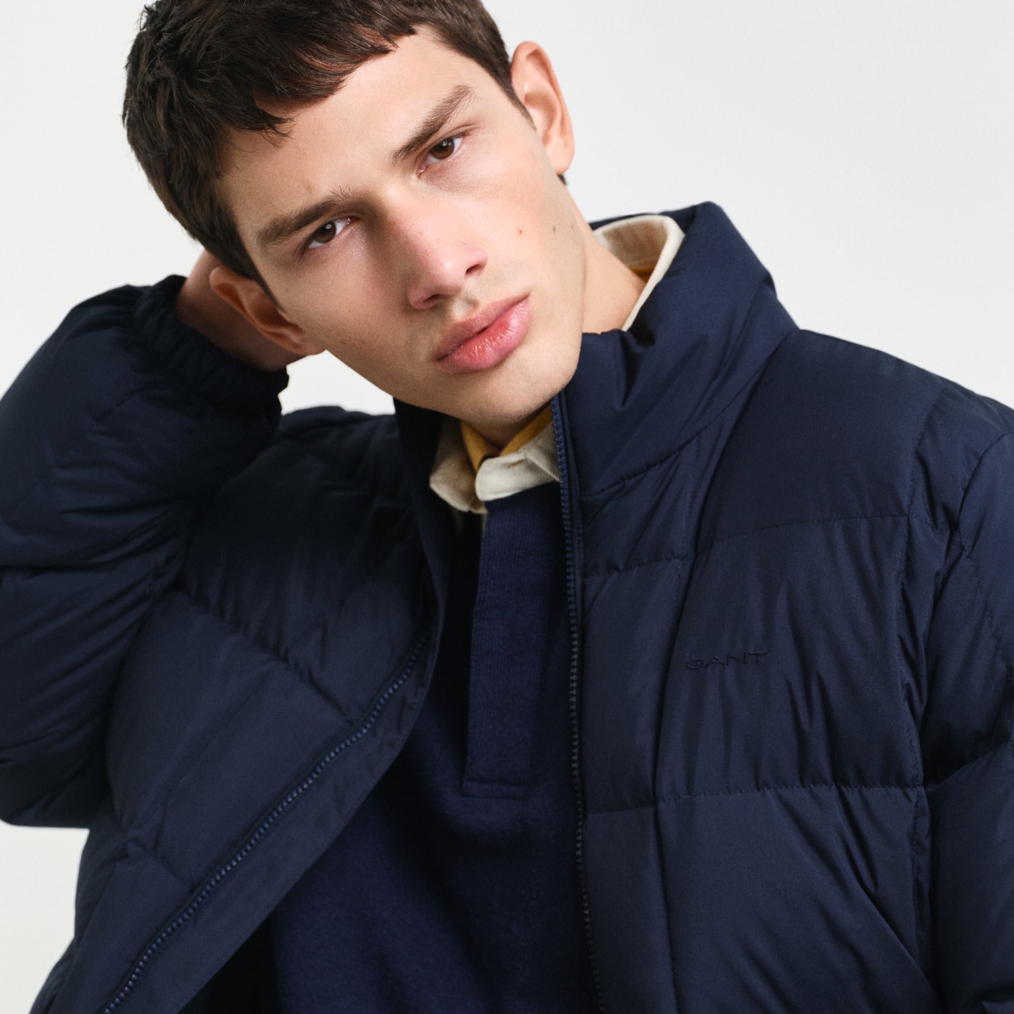 GANT Erkek Lacivert Dik Yaka Kaz Tüyü Mont