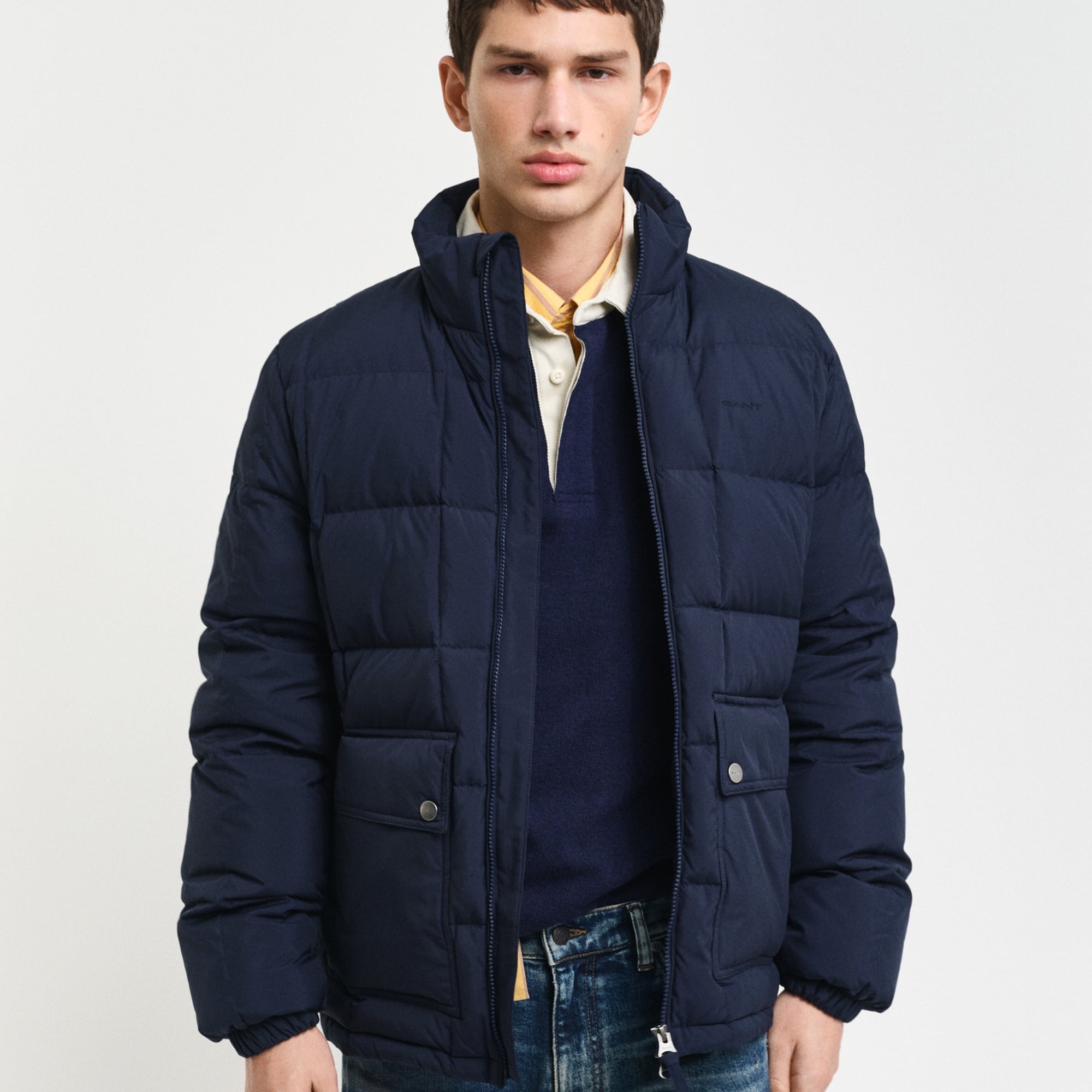 GANT Erkek Lacivert Dik Yaka Kaz Tüyü Mont