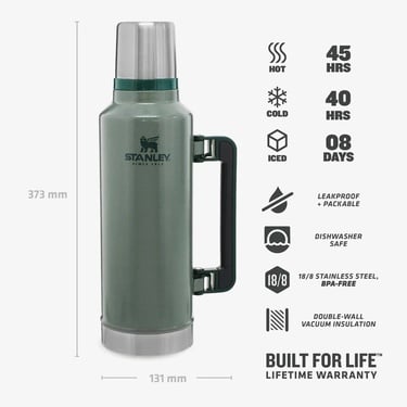  Stanley Klasik Vakumlu Paslanmaz Çelik 1.9L Unisex Yeşil Termos
