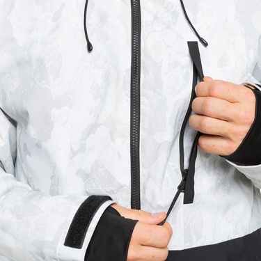  Quiksilver Mission Printed JK Erkek Beyaz Kayak Montu