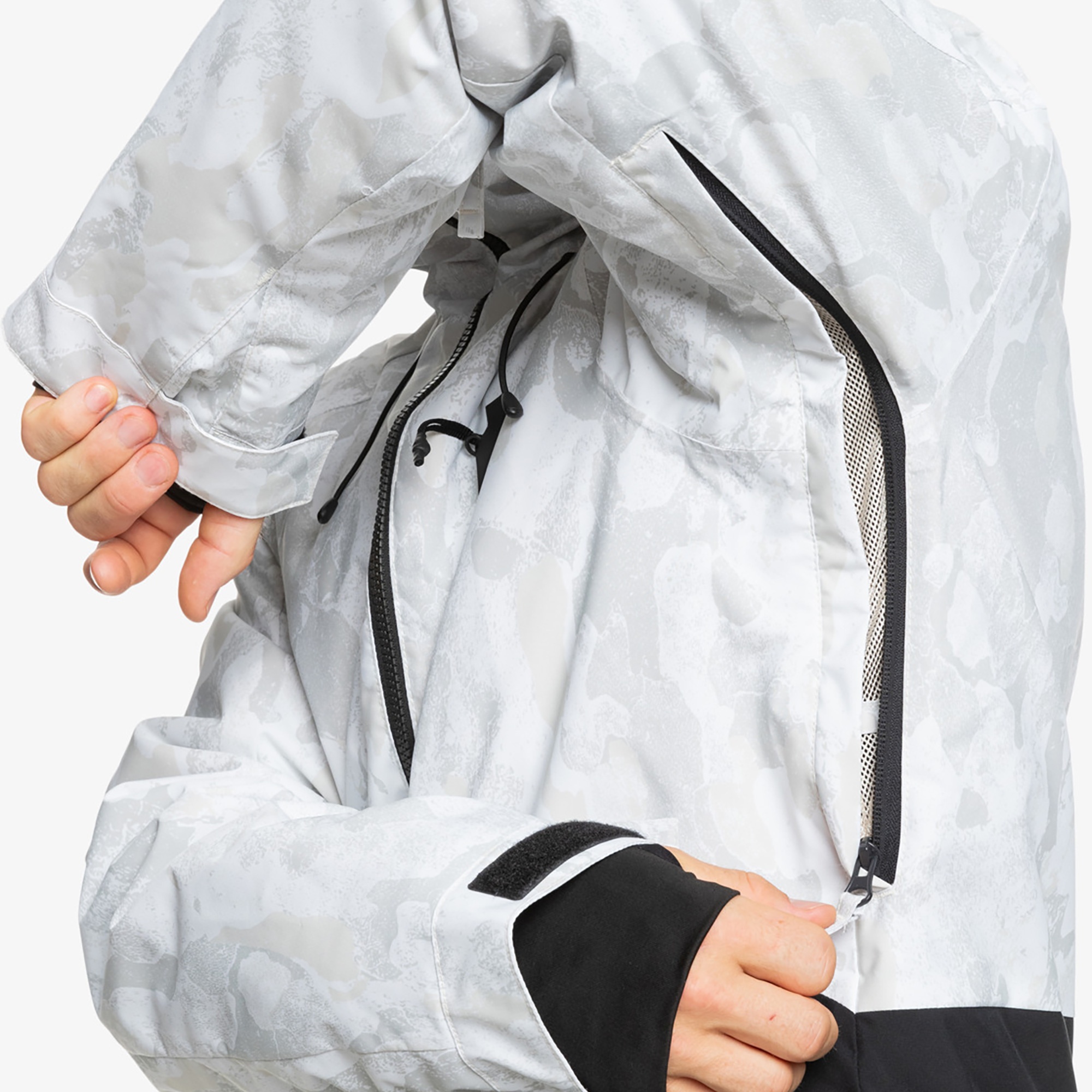 Quiksilver Mission Printed JK Erkek Beyaz Kayak Montu