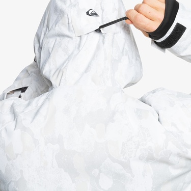  Quiksilver Mission Printed JK Erkek Beyaz Kayak Montu