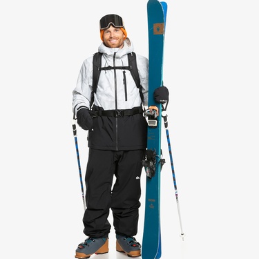  Quiksilver Mission Printed JK Erkek Beyaz Kayak Montu