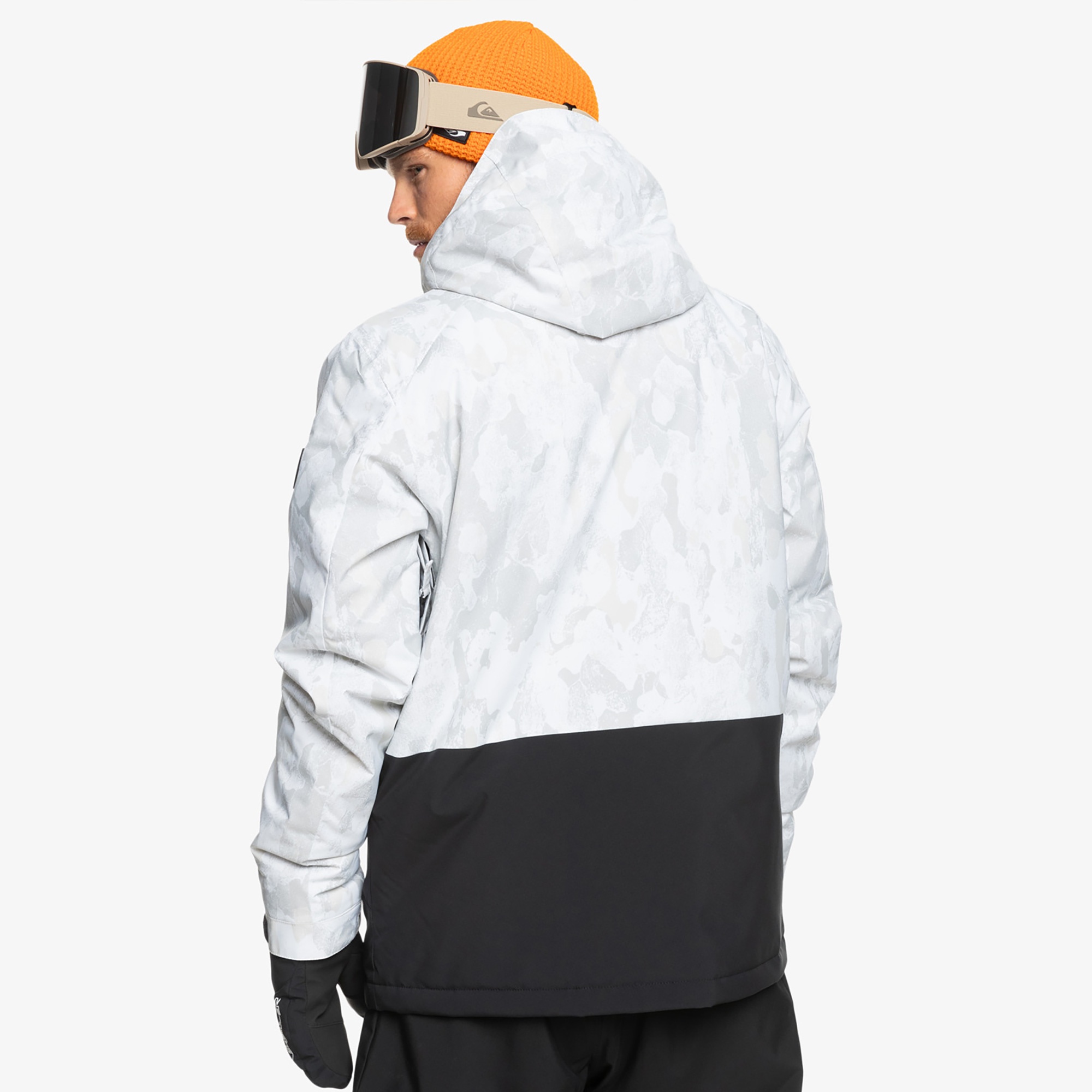 Quiksilver Mission Printed JK Erkek Beyaz Kayak Montu