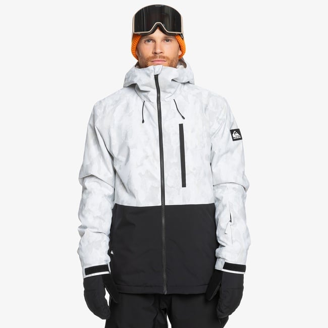  Quiksilver Mission Printed JK Erkek Beyaz Kayak Montu