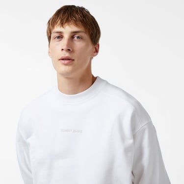  Tommy Hilfiger Erkek Beyaz Sweatshirt