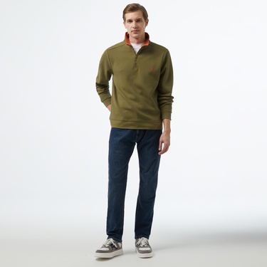  Nautica Erkek Yeşil Regular Fit Sweatshirt