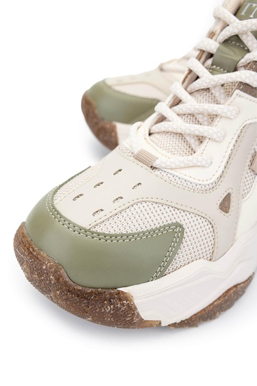  Tamer Tanca Kadın Vegan Nude/Haki Sneakers & Spor Bot