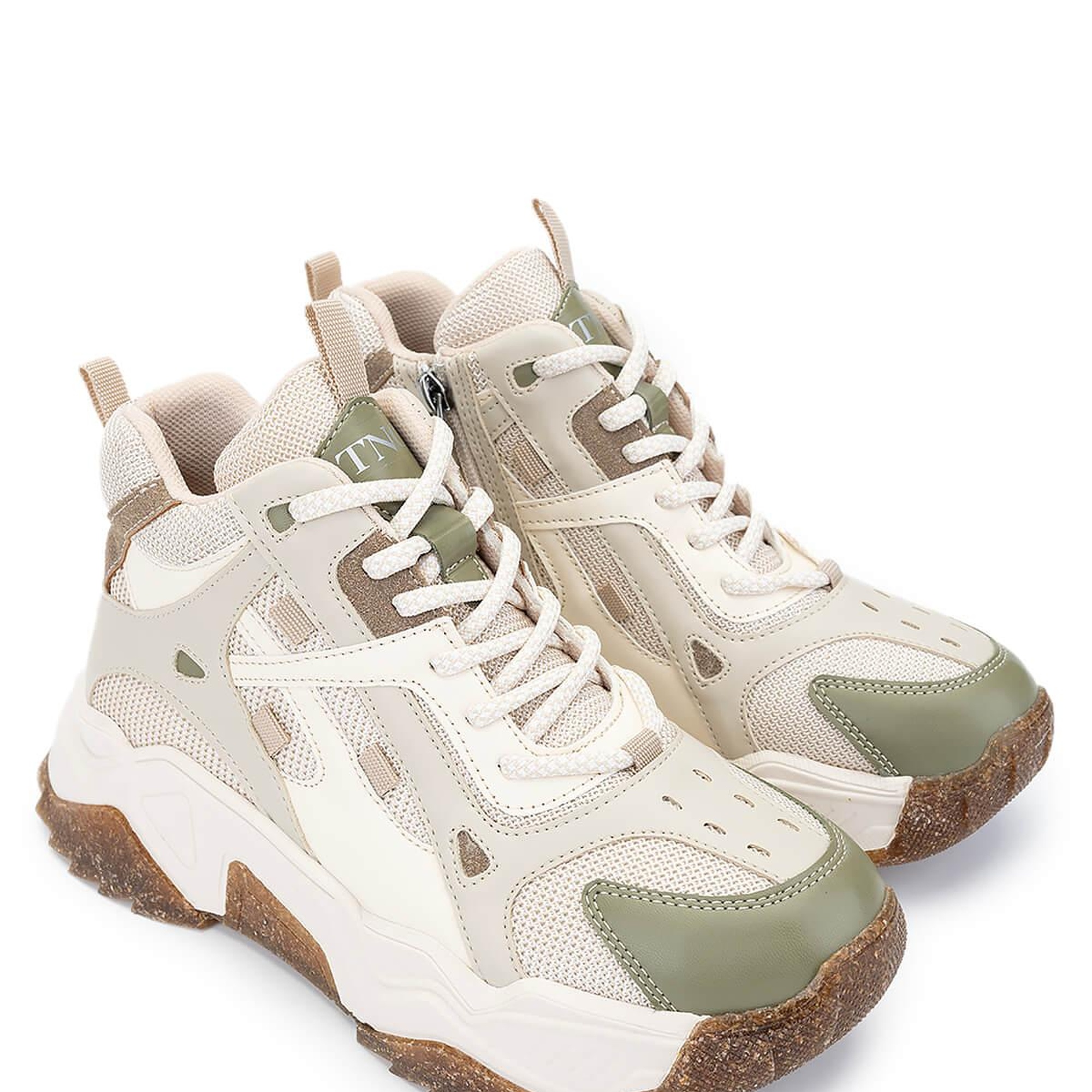 Tamer Tanca Kadın Vegan Nude/Haki Sneakers & Spor Bot