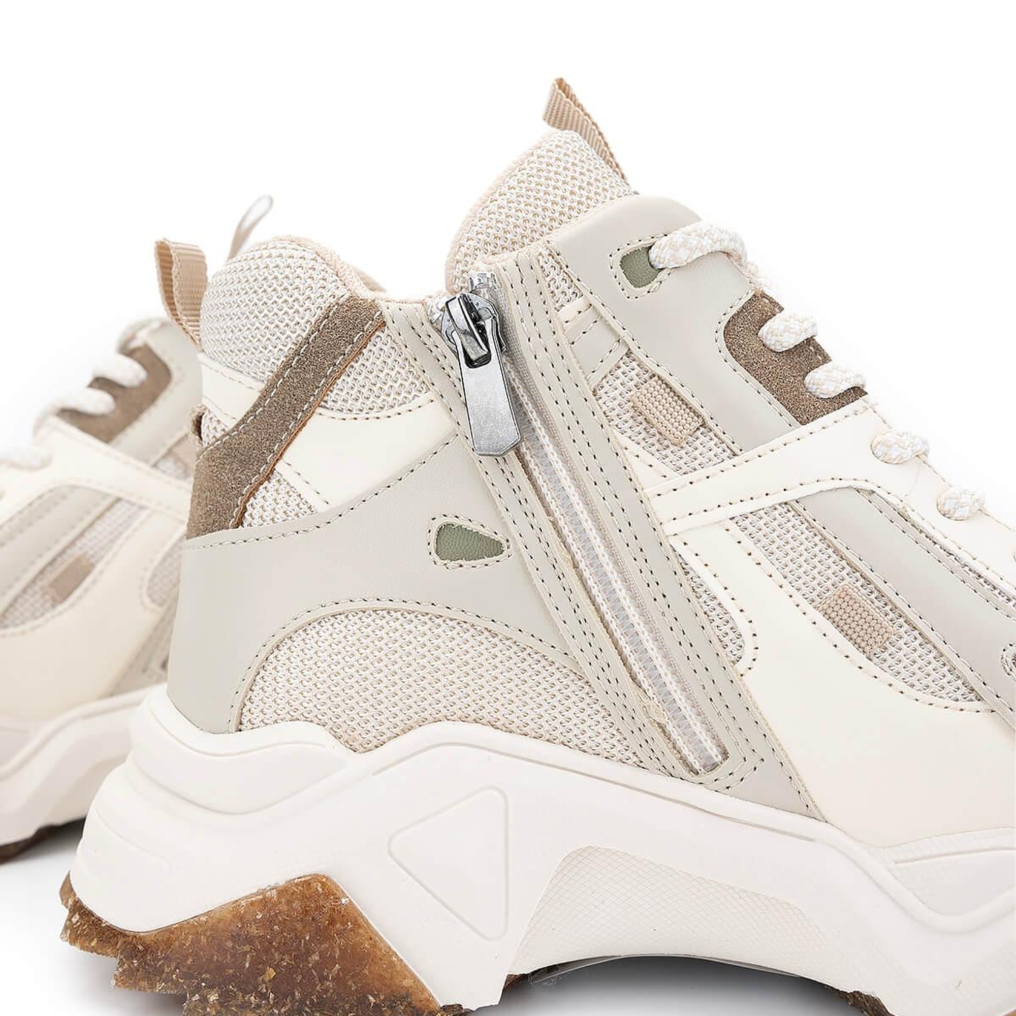 Tamer Tanca Kadın Vegan Nude/Haki Sneakers & Spor Bot