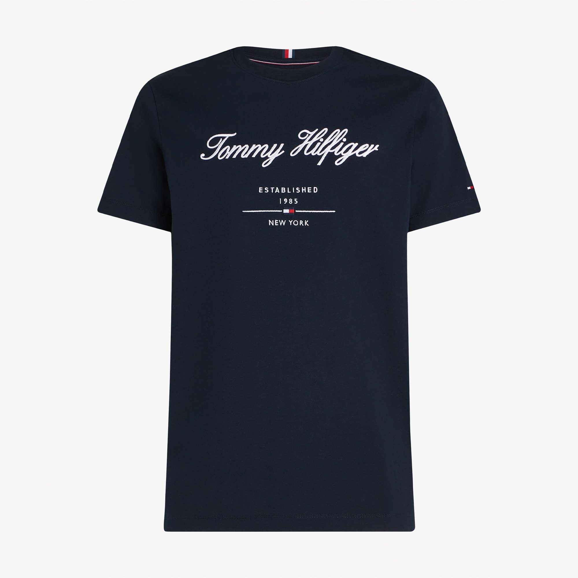 Tommy Hilfiger Script Logo Erkek Lacivert T-Shirt
