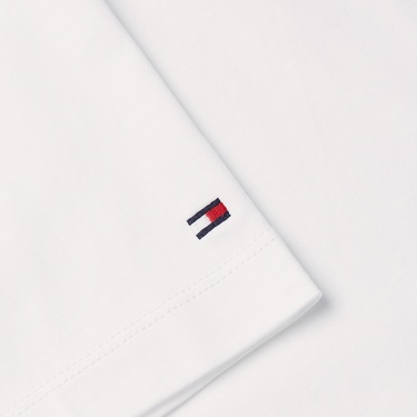  Tommy Hilfiger Script Logo Erkek Beyaz T-Shirt