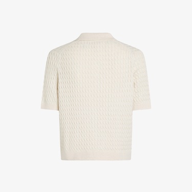  Tommy Hilfiger Co Cable Fine Gg Kadın Bej Kazak