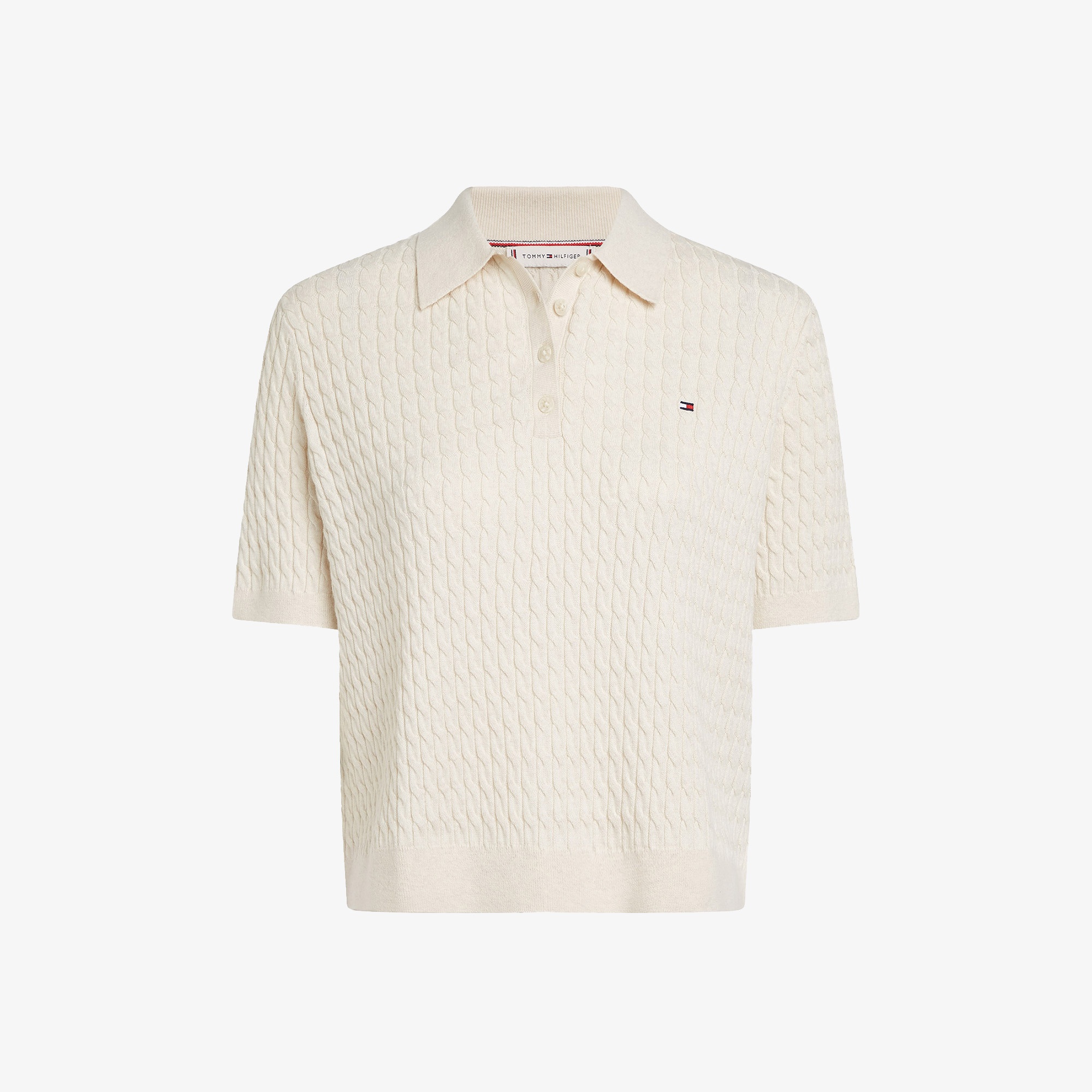 Tommy Hilfiger Co Cable Fine Gg Kadın Bej Kazak