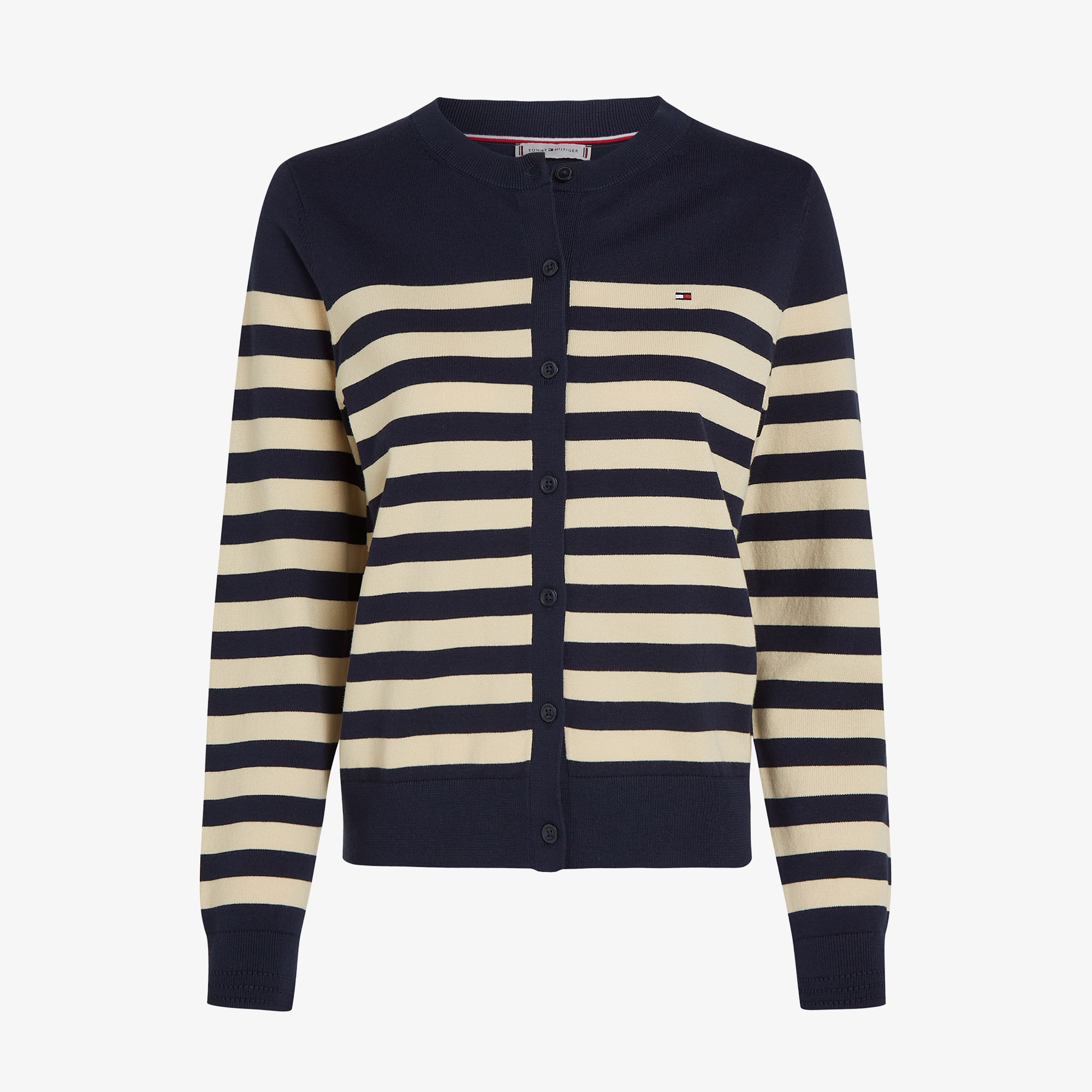 Tommy Hilfiger Co Jersey Stitch C-Nk Cardi Kadın Lacivert Kazak