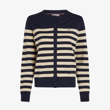  Tommy Hilfiger Co Jersey Stitch C-Nk Cardi Kadın Lacivert Kazak