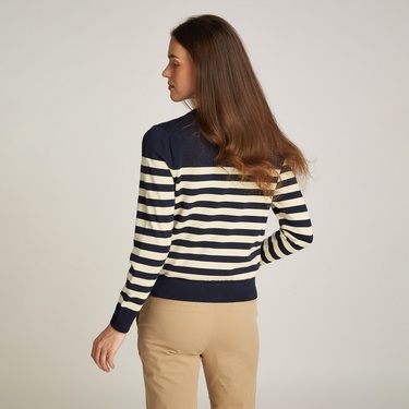  Tommy Hilfiger Co Jersey Stitch C-Nk Cardi Kadın Lacivert Kazak