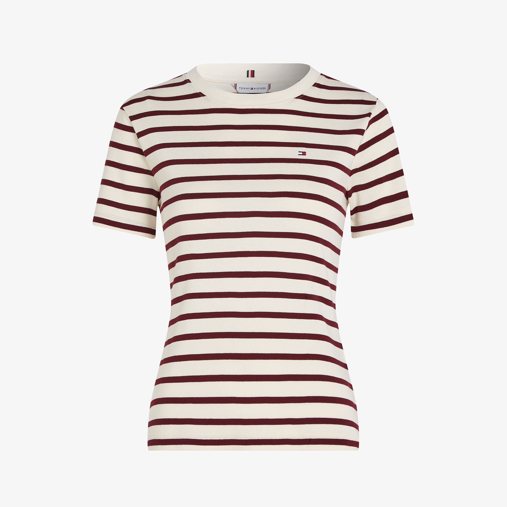 Tommy Hilfiger Slim Cody C-Nk Kadın Bej T-Shirt