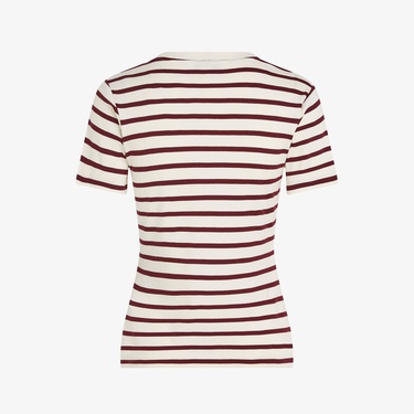  Tommy Hilfiger Slim Cody C-Nk Kadın Bej T-Shirt