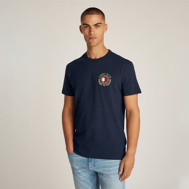  Tommy Jeans Reg Crest Erkek Lacivert T-Shirt