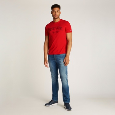  Tommy Jeans Reg Vintage Varsity Erkek Kırmızı T-Shirt