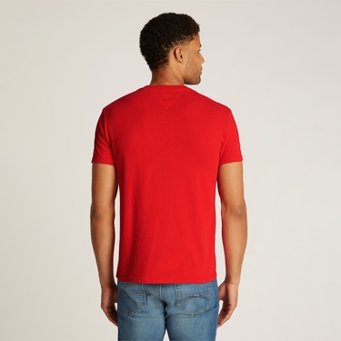  Tommy Jeans Reg Vintage Varsity Erkek Kırmızı T-Shirt