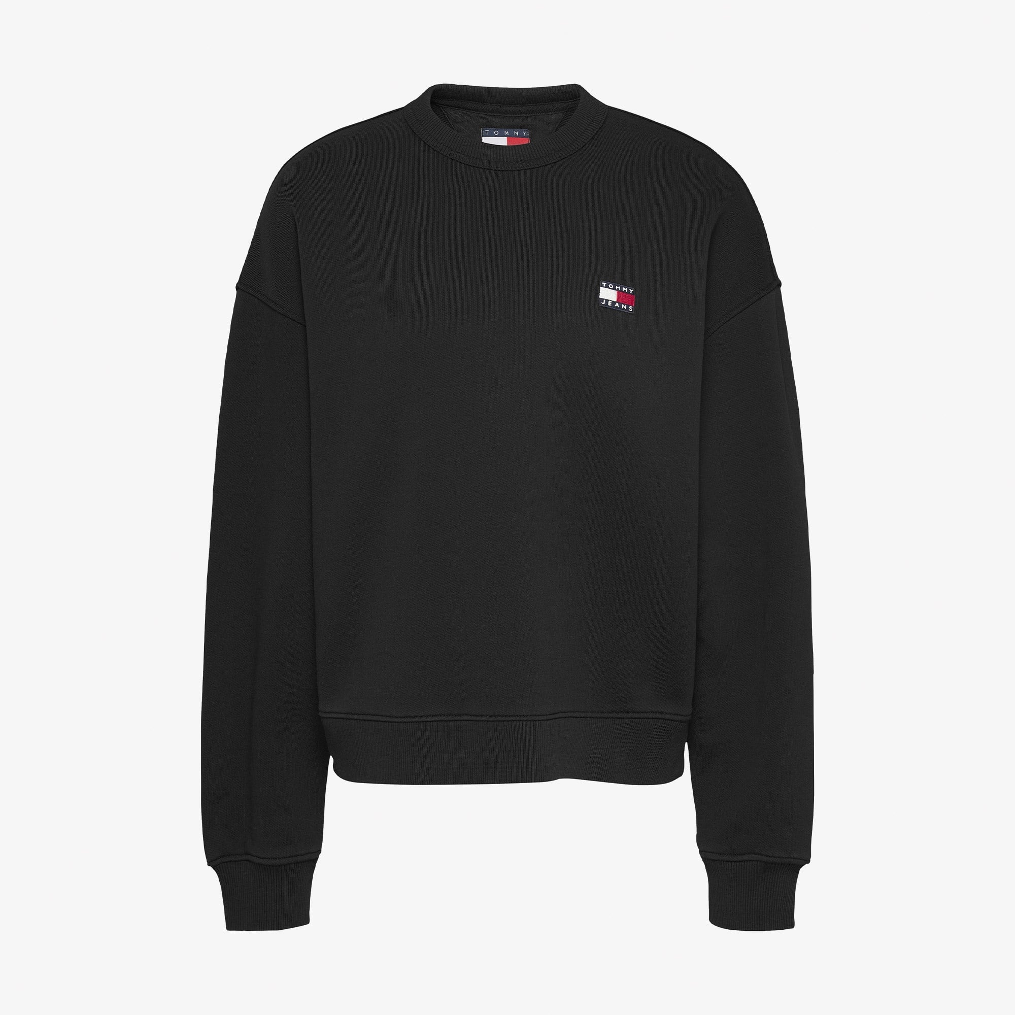 Tommy Jeans Bxy Badge Crew Kadın Siyah Sweatshirt