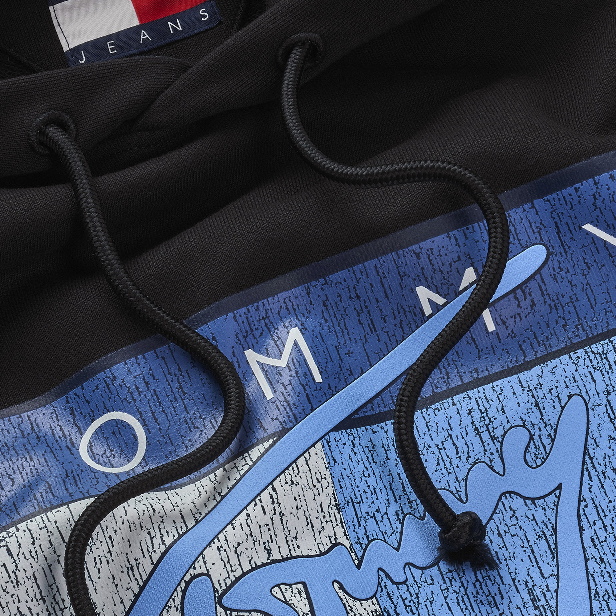 Tommy Jeans Reg Dna Flag Twist Hood Ext Erkek Siyah Sweatshirt