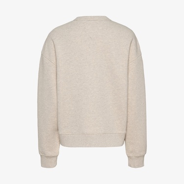  Tommy Jeans Bxy Badge Crew Kadın Bej Sweatshirt