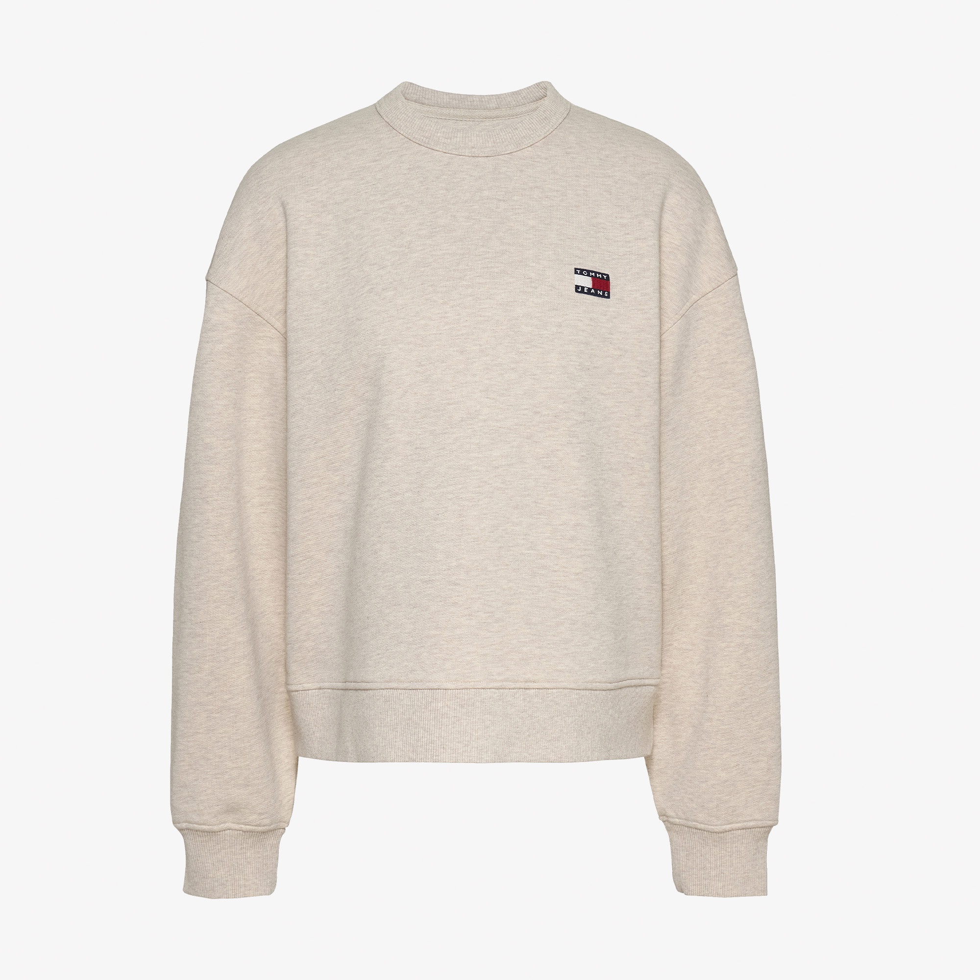 Tommy Jeans Bxy Badge Crew Kadın Bej Sweatshirt