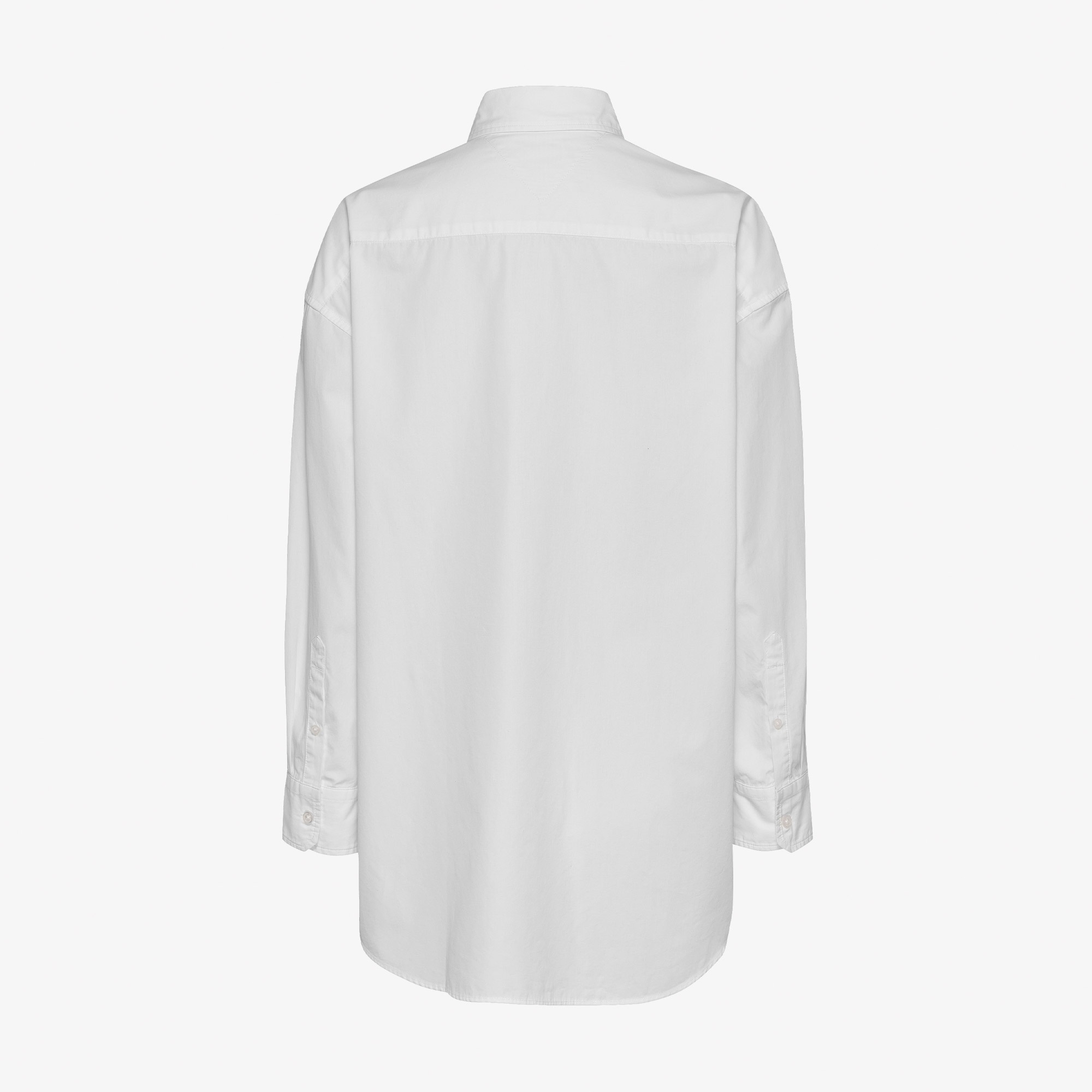 Tommy Jeans Ovs Badge Poplin Ext Kadın Beyaz Gömlek