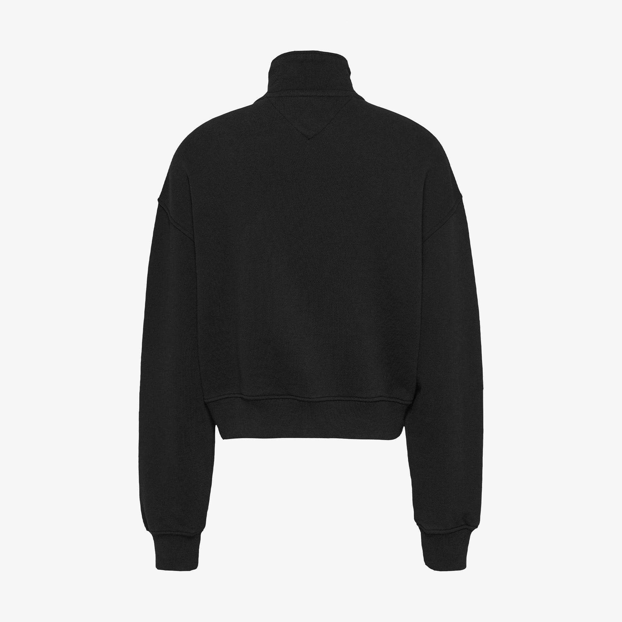 Tommy Jeans Badge 1/4 Zip Kadın Siyah Sweatshirt