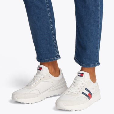  Tommy Hilfiger Technical Runner Ess Erkek Beyaz Sneaker