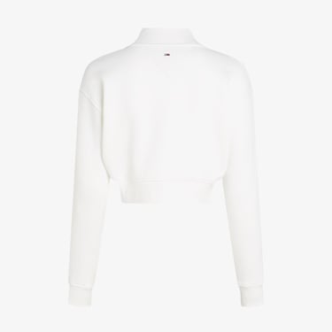  Tommy Jeans Crop Rwb Kadın Beyaz Sweatshirt