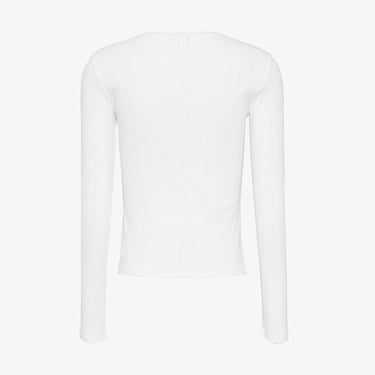  Tommy Jeans Slim Pointelle Rib Kadın Beyaz T-Shirt