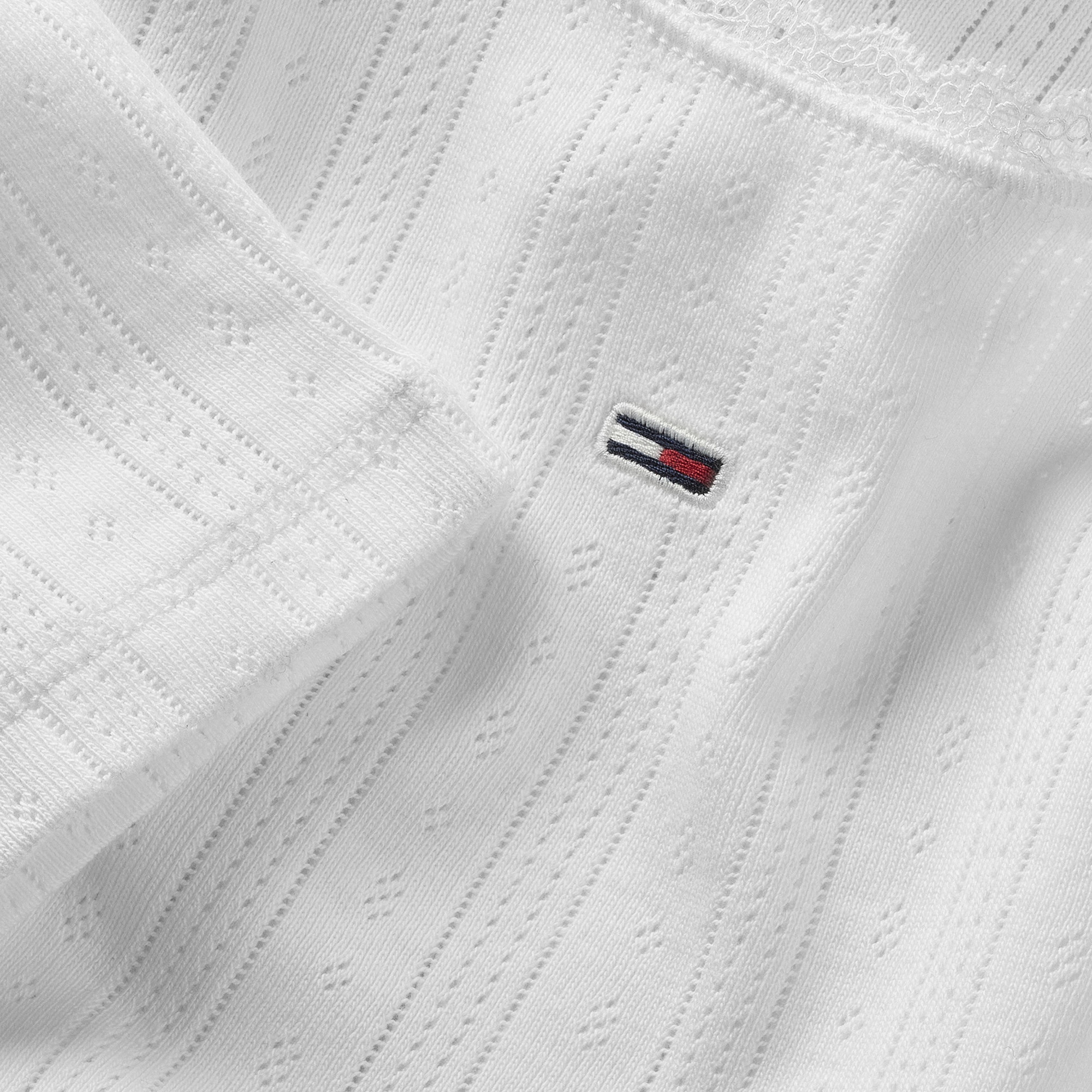 Tommy Jeans Slim Pointelle Rib Kadın Beyaz T-Shirt