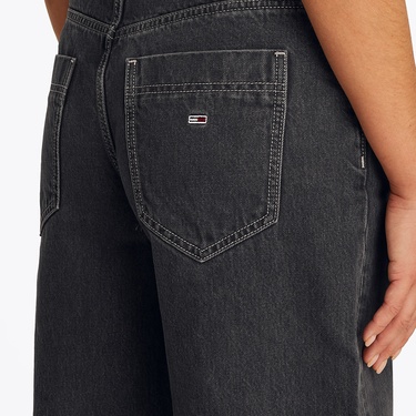  Tommy Jeans Wide Leg Carpenter Washed Kadın Koyu Gri Jean