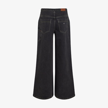  Tommy Jeans Wide Leg Carpenter Washed Kadın Koyu Gri Jean