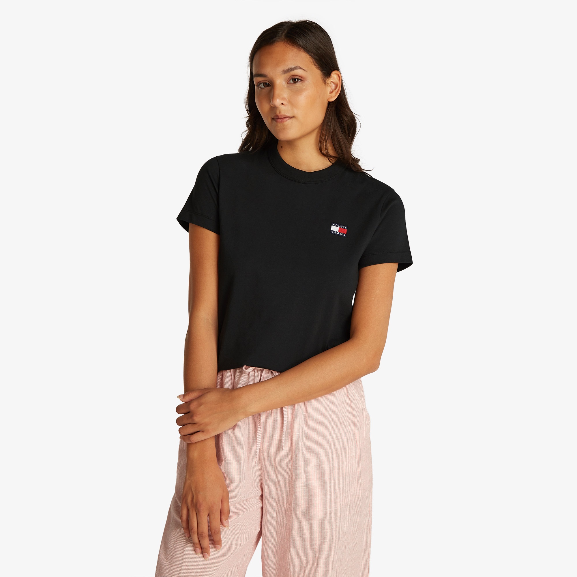 Tommy Jeans Reg Badge Kadın Siyah T-Shirt