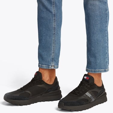  Tommy Hilfiger Technical Runner Ess Erkek Siyah Sneaker