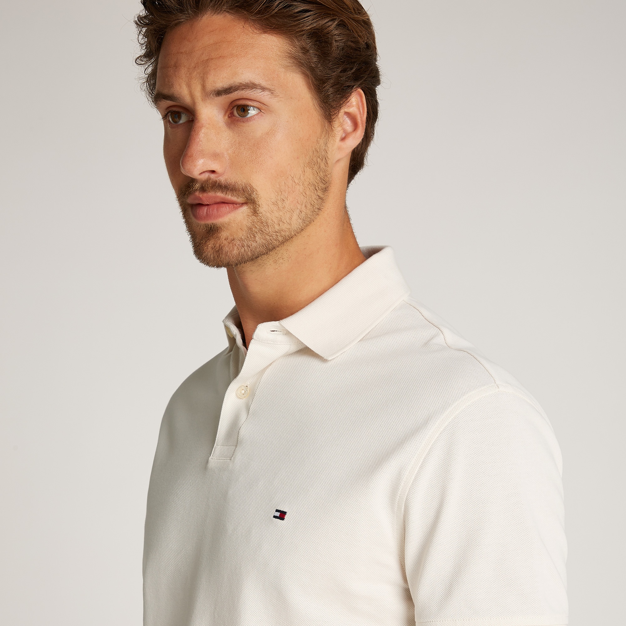 Tommy Hilfiger 1985 Regular Erkek Krem Rengi Polo