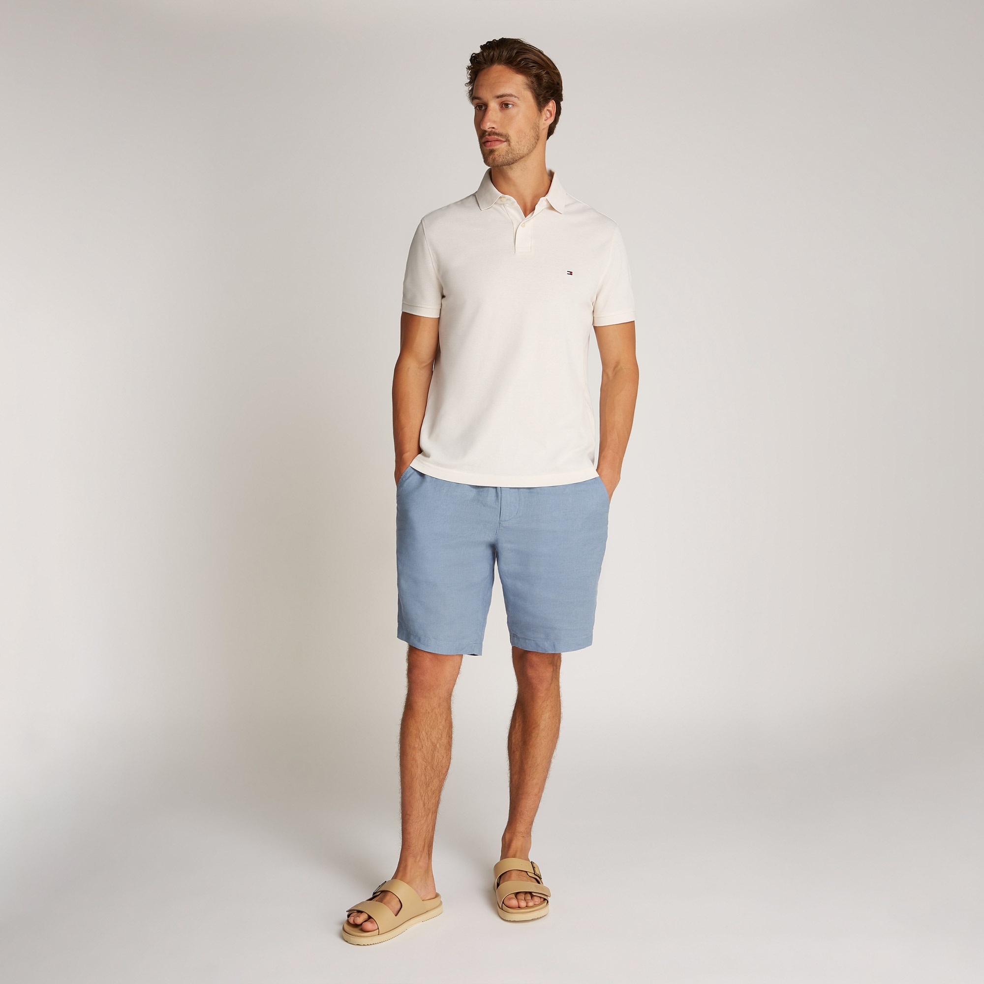 Tommy Hilfiger 1985 Regular Erkek Krem Rengi Polo