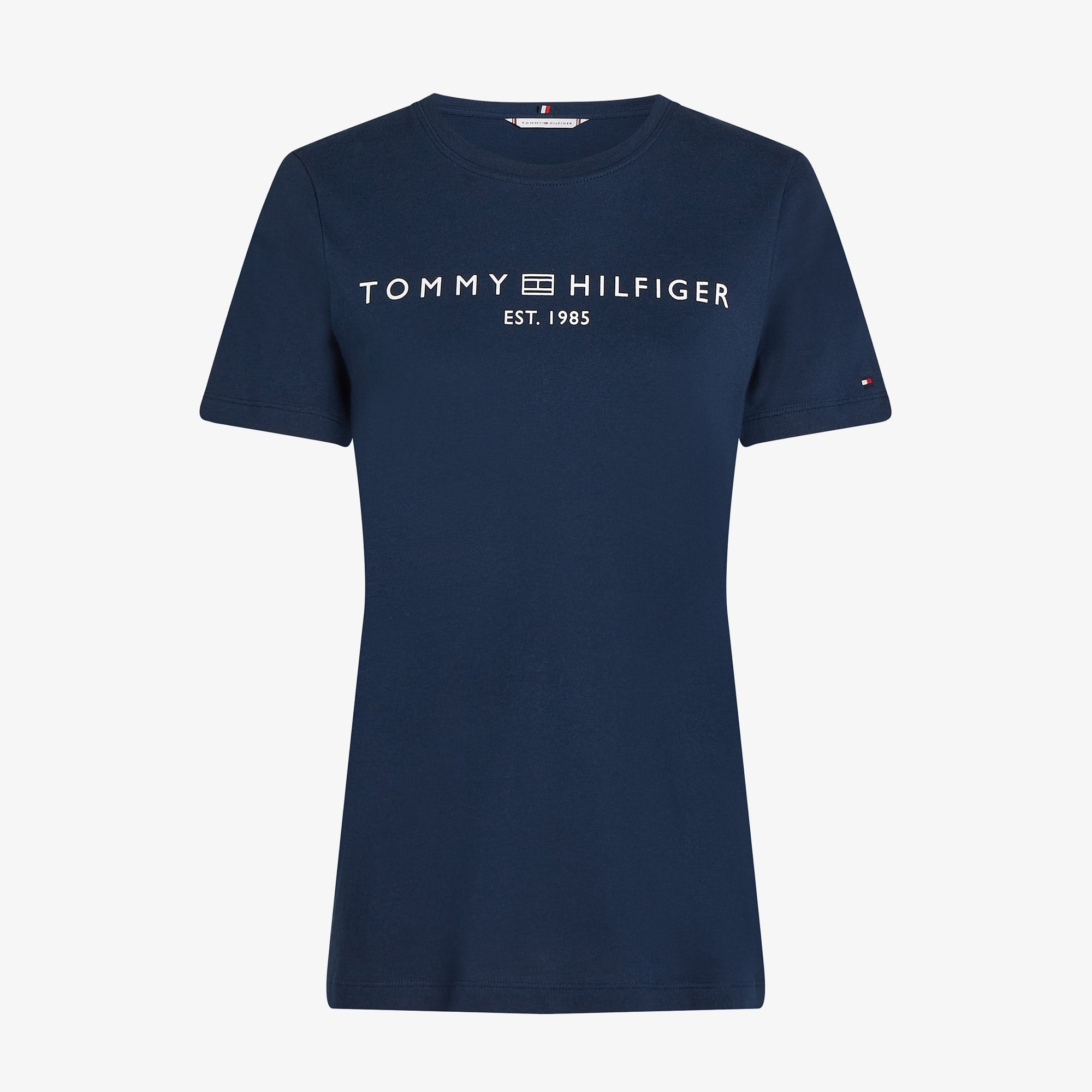 Tommy Hilfiger Reg Corp Logo Kadın Lacivert T-Shirt