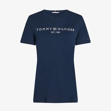  Tommy Hilfiger Reg Corp Logo Kadın Lacivert T-Shirt
