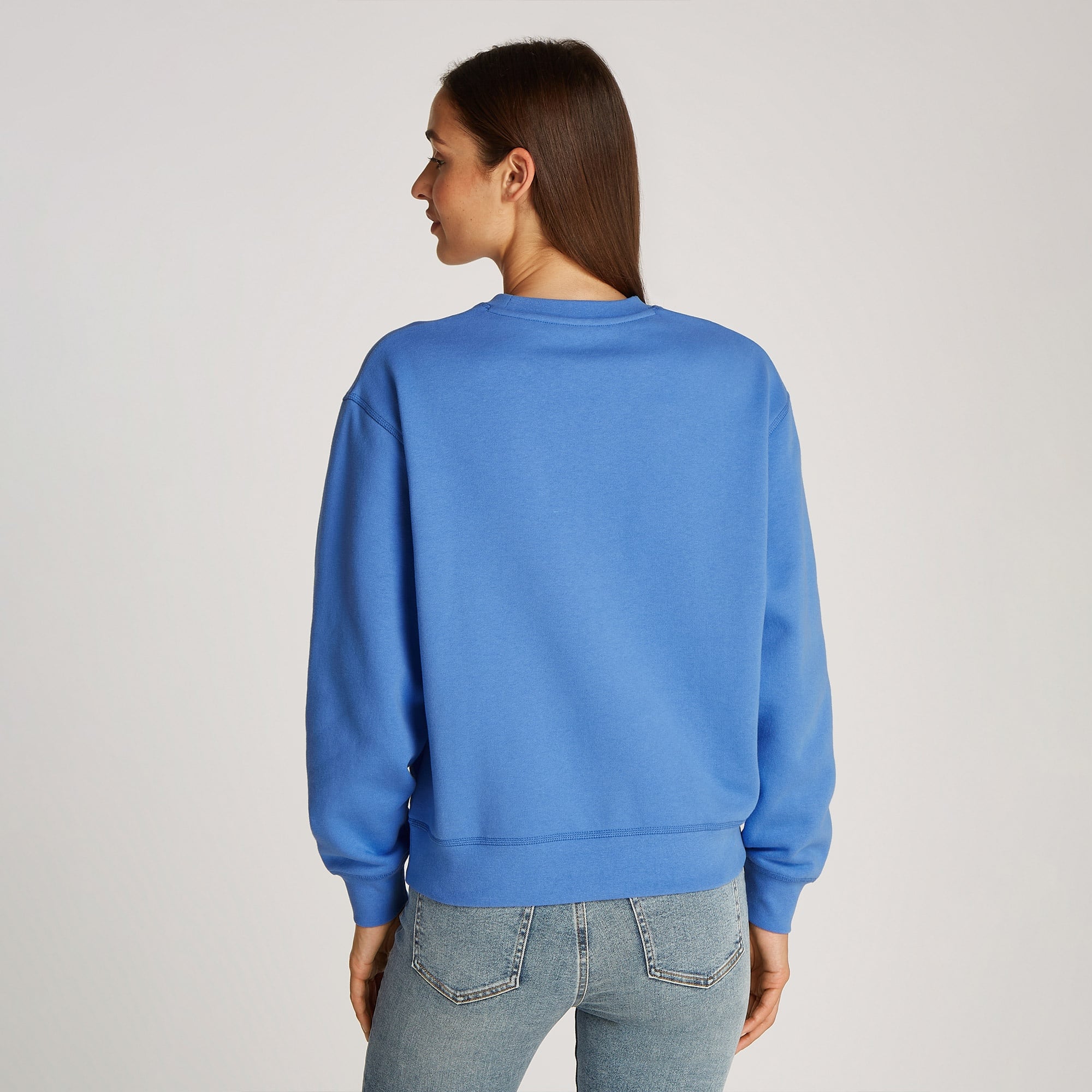 Tommy Hilfiger Reg Flag On Chest Kadın Mavi Sweatshirt