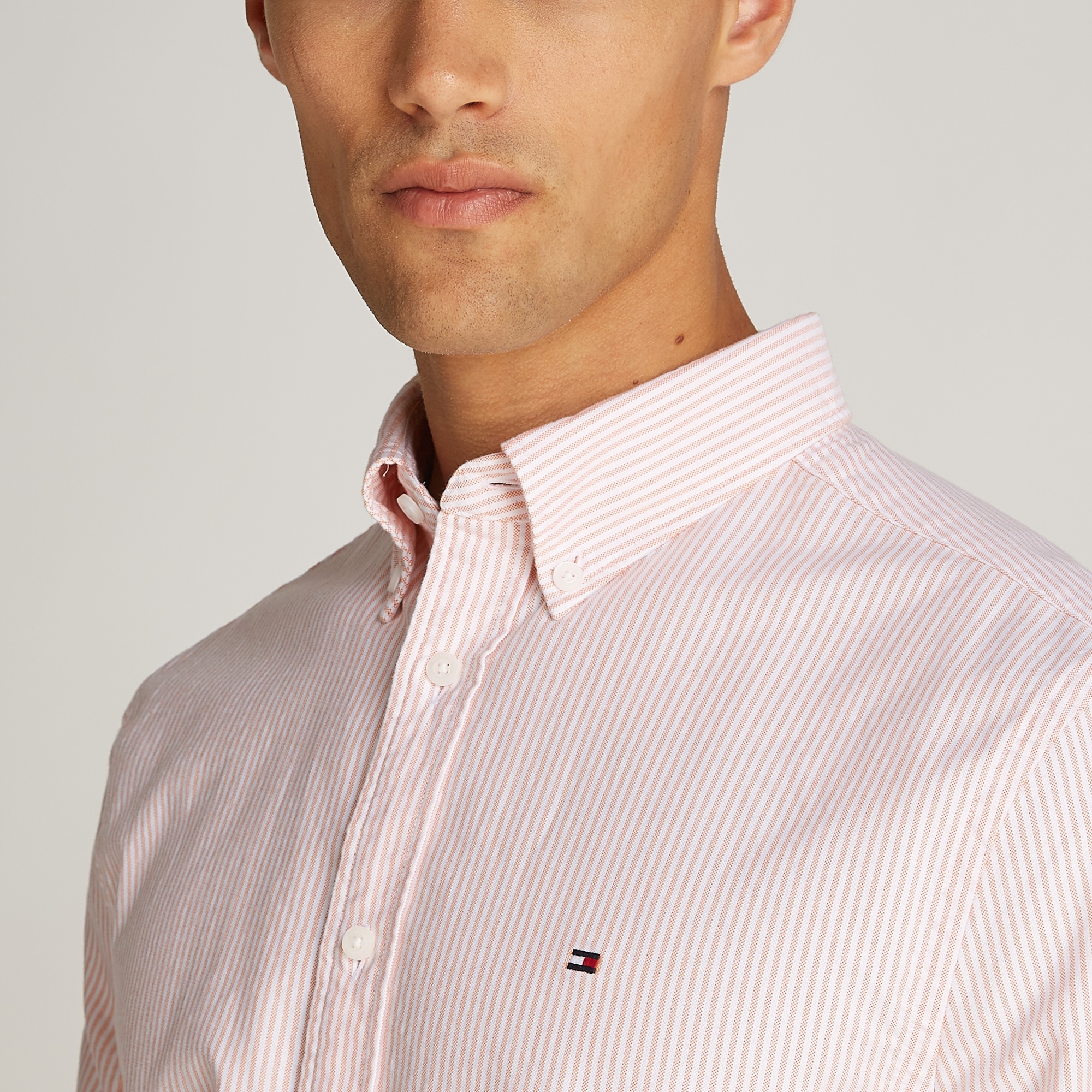 Tommy Hilfiger Heritage Oxford Stripe Erkek Pembe Gömlek