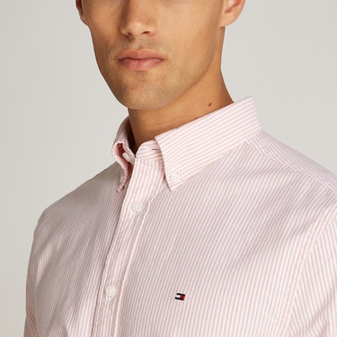  Tommy Hilfiger Heritage Oxford Stripe Erkek Pembe Gömlek