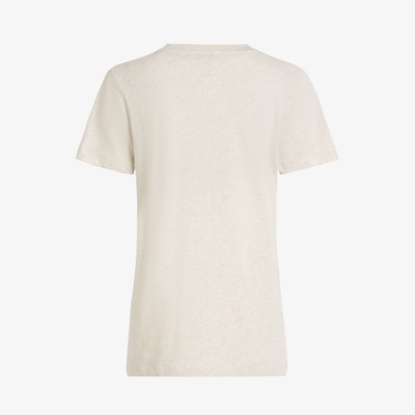  Tommy Hilfiger Reg Corp Logo C-Nk Kadın Kahverengi T-Shirt